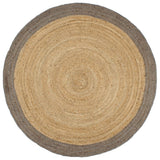 Vloerkleed Handgemaakt Met Grijze Rand Jute