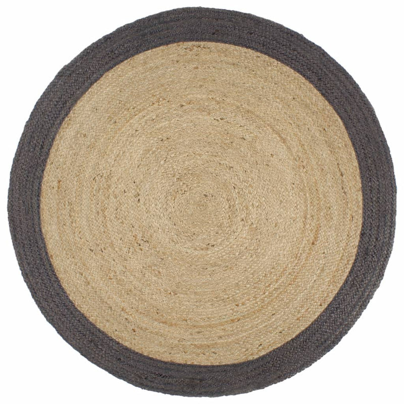 Vloerkleed Handgemaakt Met Grijze Rand Jute