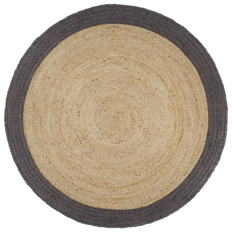 Vloerkleed Handgemaakt Met Grijze Rand Jute
