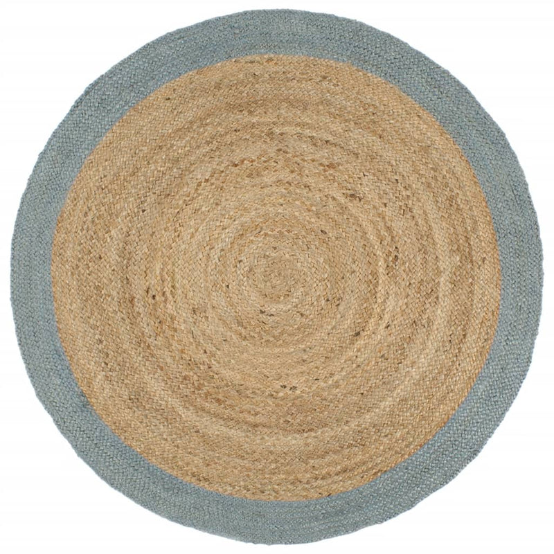 Vloerkleed Handgemaakt Met Grijze Rand Jute