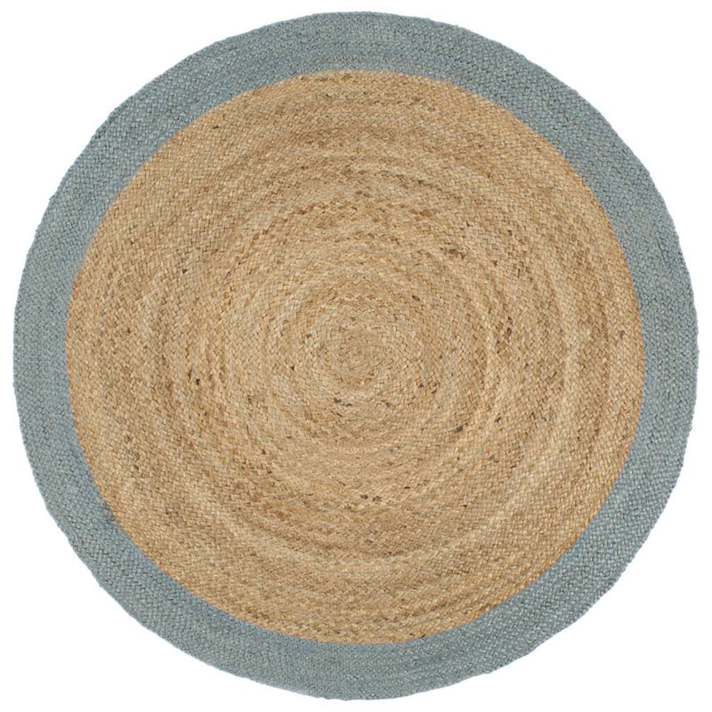 Vloerkleed Handgemaakt Met Grijze Rand Jute