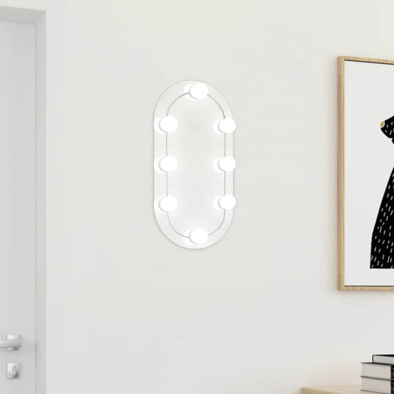 Wandspiegel Met Led's Glas Wit