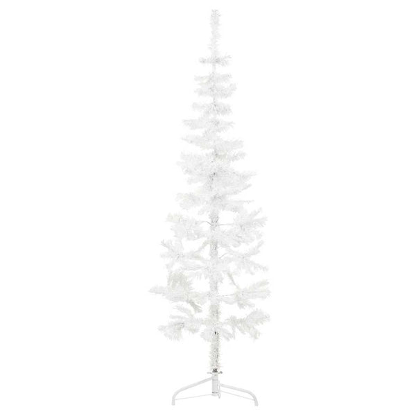 Kunstkerstboom Half Met Standaard Smal Wit