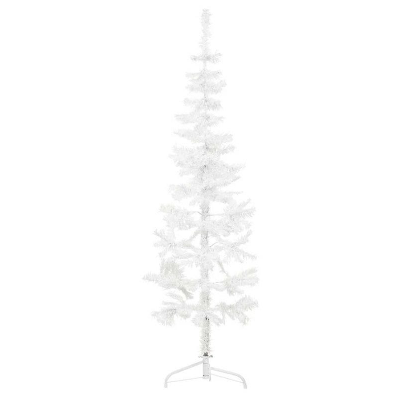 Kunstkerstboom Half Met Standaard Smal Wit