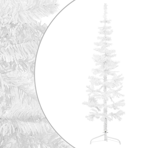 Kunstkerstboom Half Met Standaard Smal Wit