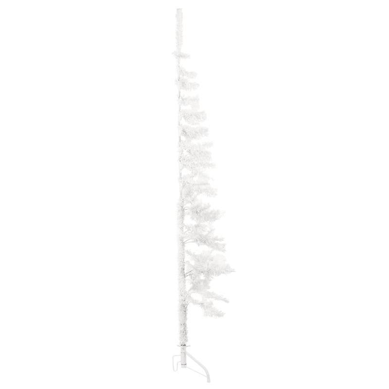 Kunstkerstboom Half Met Standaard Smal Wit