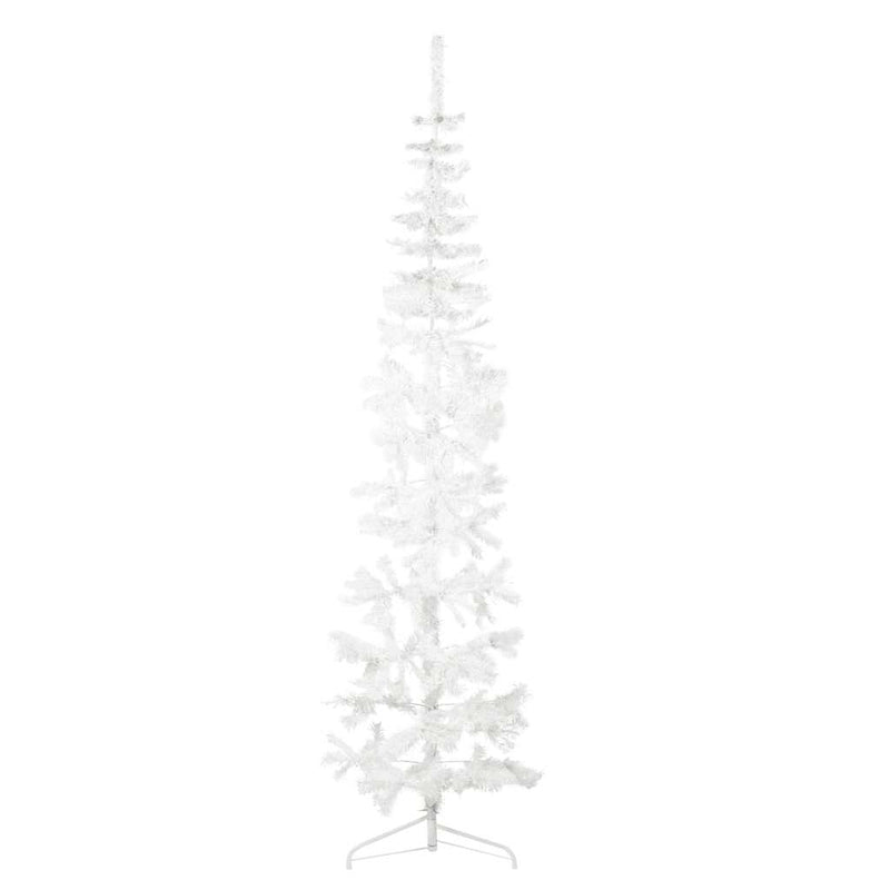 Kunstkerstboom Half Met Standaard Smal Wit