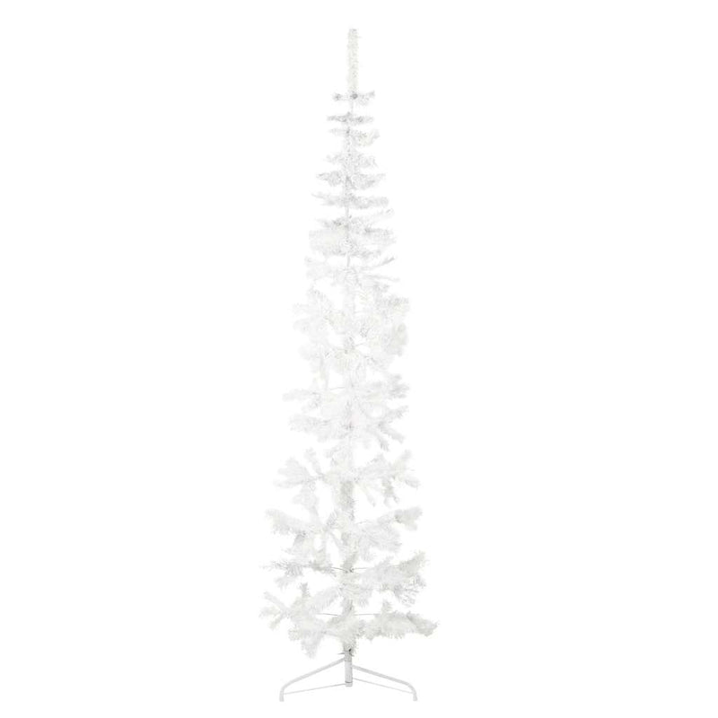 Kunstkerstboom Half Met Standaard Smal Wit
