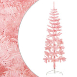 Kunstkerstboom Half Met Standaard Smal Roze