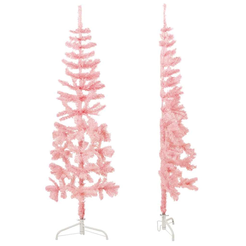 Kunstkerstboom Half Met Standaard Smal Roze