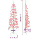 Kunstkerstboom Half Met Standaard Smal Roze