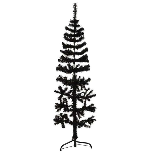 Kunstkerstboom Half Met Standaard Smal Zwart