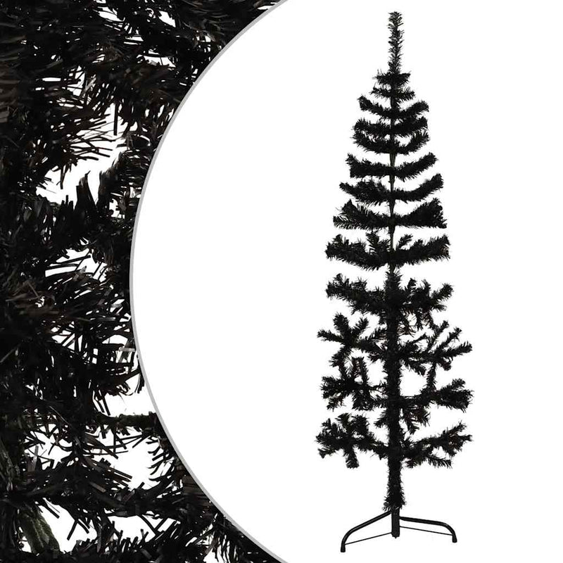 Kunstkerstboom Half Met Standaard Smal Zwart