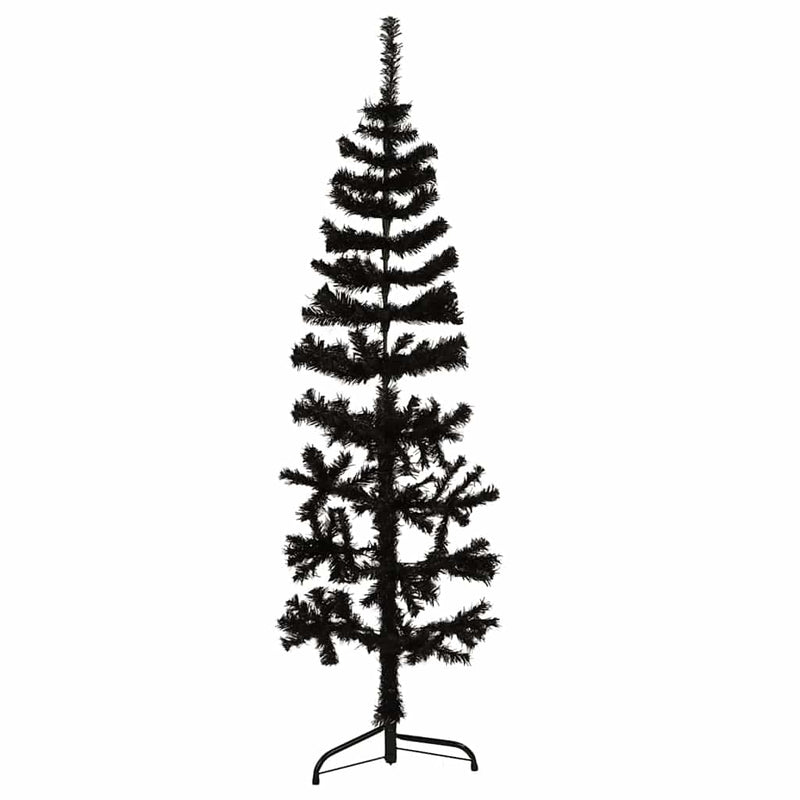 Kunstkerstboom Half Met Standaard Smal Zwart