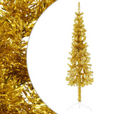 Kunstkerstboom Half Met Standaard Smal Kleurig Goud