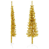 Kunstkerstboom Half Met Standaard Smal Kleurig Goud