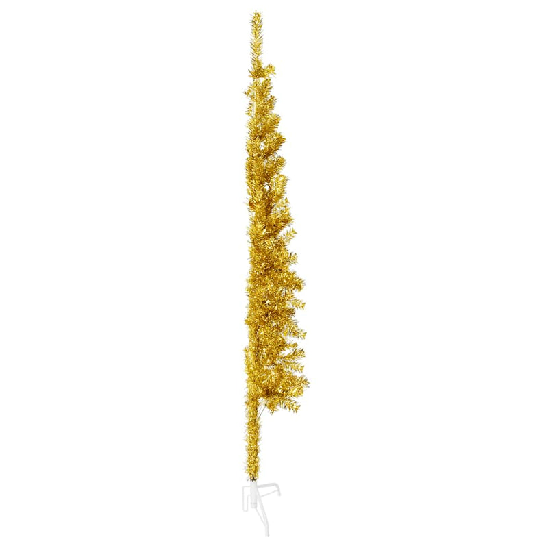 Kunstkerstboom Half Met Standaard Smal Kleurig Goud