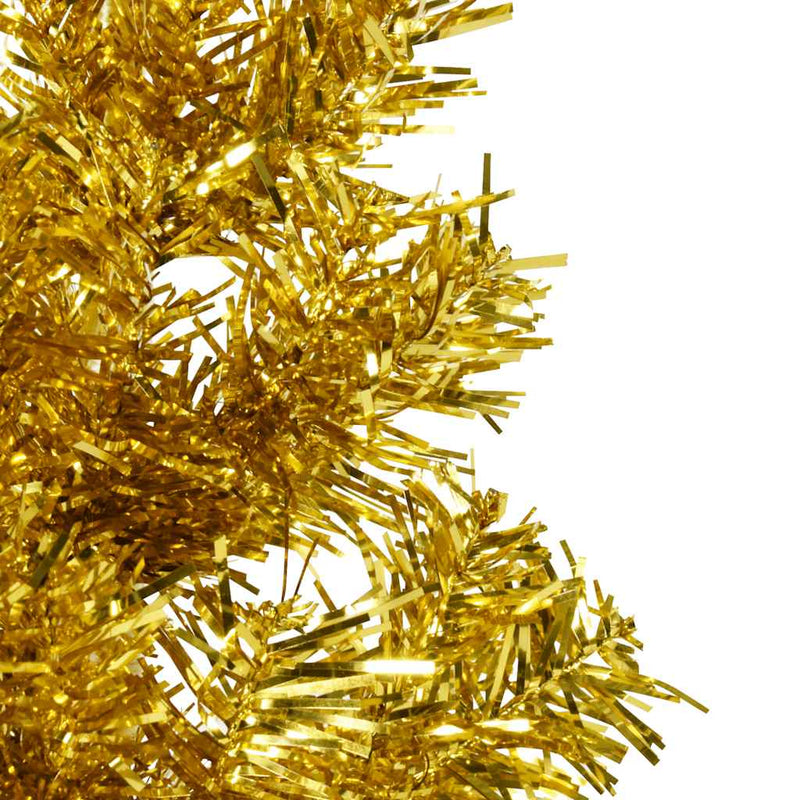 Kunstkerstboom Half Met Standaard Smal Kleurig Goud