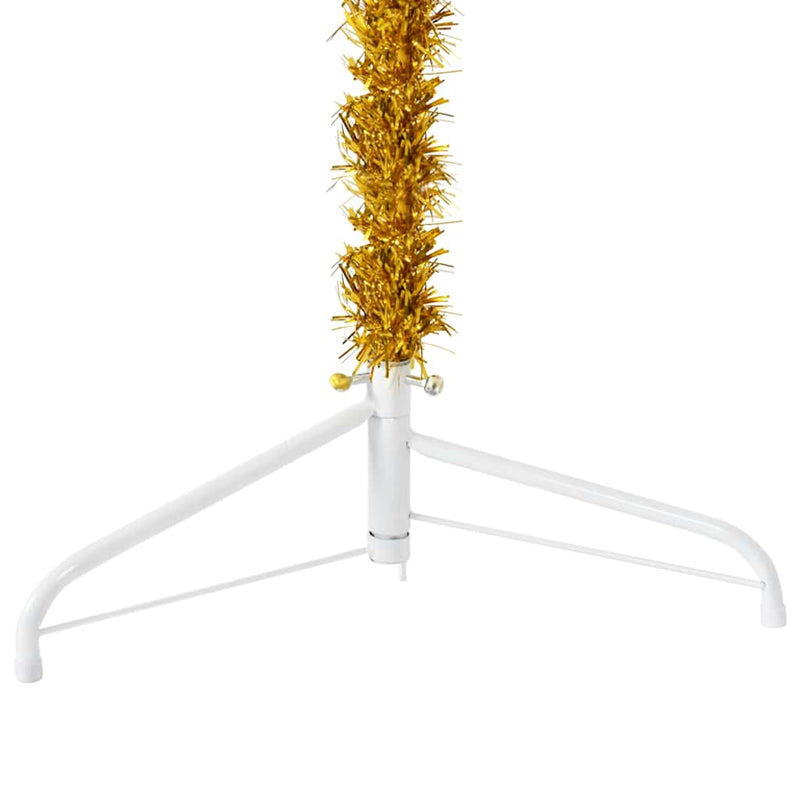 Kunstkerstboom Half Met Standaard Smal Kleurig Goud