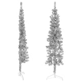 Kunstkerstboom Half Met Standaard Smal Kleurig Zilver