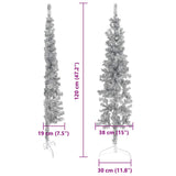 Kunstkerstboom Half Met Standaard Smal Kleurig Zilver