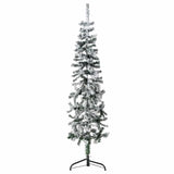 Kunstkerstboom Half Met Sneeuw Smal Wit En Groen