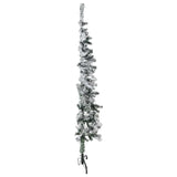 Kunstkerstboom Half Met Sneeuw Smal Wit En Groen