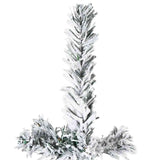 Kunstkerstboom Half Met Sneeuw Smal Wit En Groen