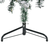 Kunstkerstboom Half Met Sneeuw Smal Wit En Groen