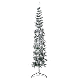 Kunstkerstboom Half Met Sneeuw Smal Wit En Groen