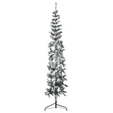 Kunstkerstboom Half Met Sneeuw Smal Wit En Groen