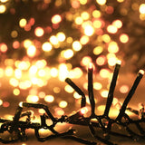 Lichtslinger Cluster Met 400 Led's 7,4 M Pvc Warmwit En Donkergroen