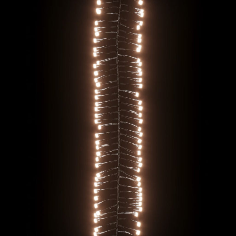 Lichtslinger Cluster Met 400 Led's 7,4 M Pvc Warmwit En Donkergroen