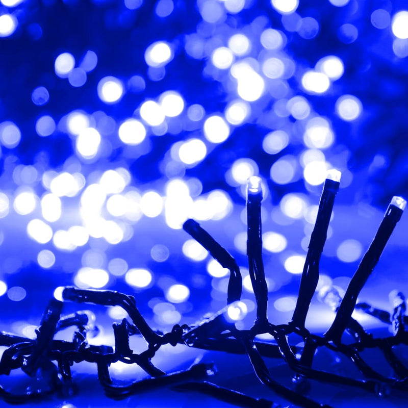 Lichtslinger Cluster Met 400 Led's 7,4 M Pvc Blauw En Donkergroen