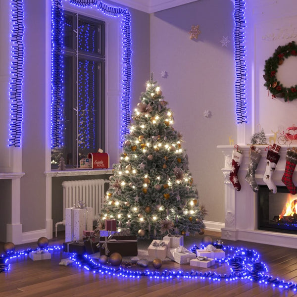Lichtslinger Cluster Met 400 Led's 7,4 M Pvc Blauw En Donkergroen