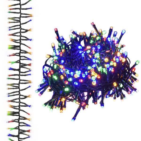 Lichtslinger Cluster Met 400 Led's 7,4 M Pvc Meerkleurig En Donkergroen