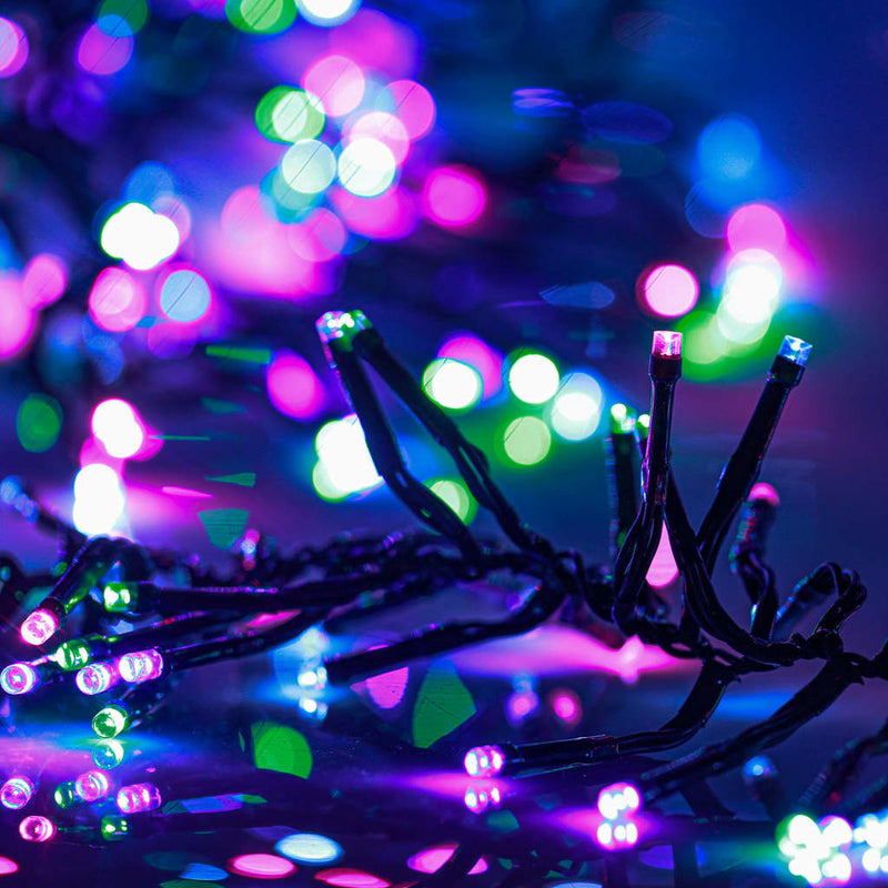 Lichtslinger Cluster Met 400 Led's 7,4 M Pvc Pastel Meerkleurig En Donkergroen