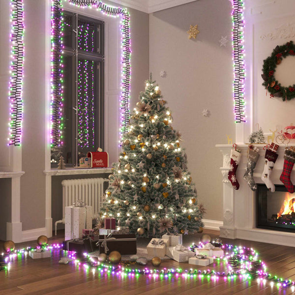 Lichtslinger Cluster Met 400 Led's 7,4 M Pvc Pastel Meerkleurig En Donkergroen
