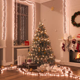 Lichtslinger Cluster Met 400 Led's 7,4 M Pvc Warmwit En Donkergroen