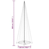 Kegelkerstboom 1134 Led's 230X800 Cm Blauw