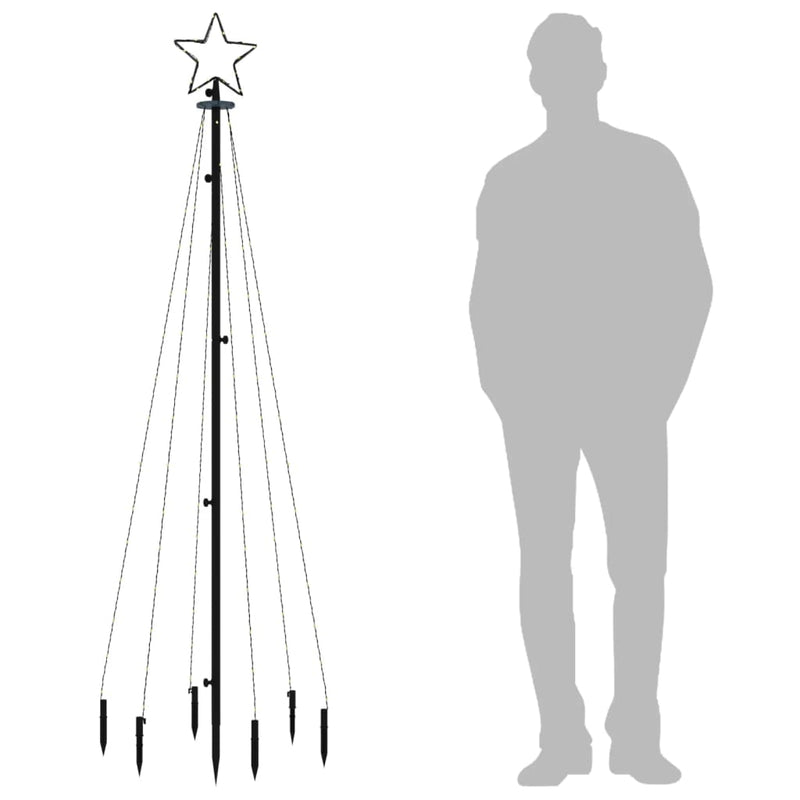 Kerstboom Met Grondpin 108 Led's 180 Cm Koudwit