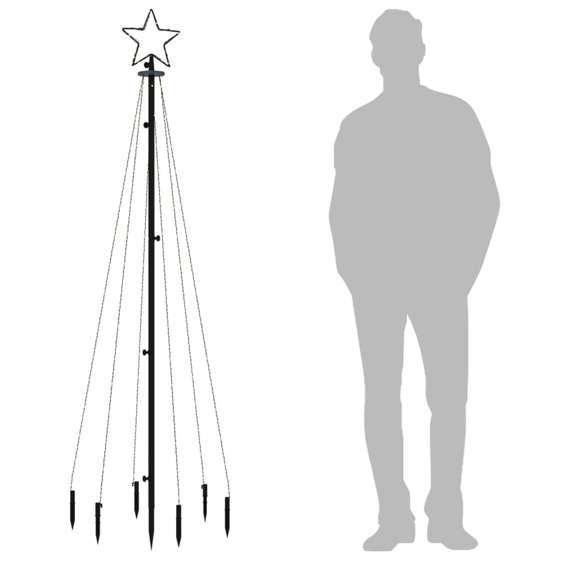 Kerstboom Met Grondpin 108 Led's 180 Cm Blauw