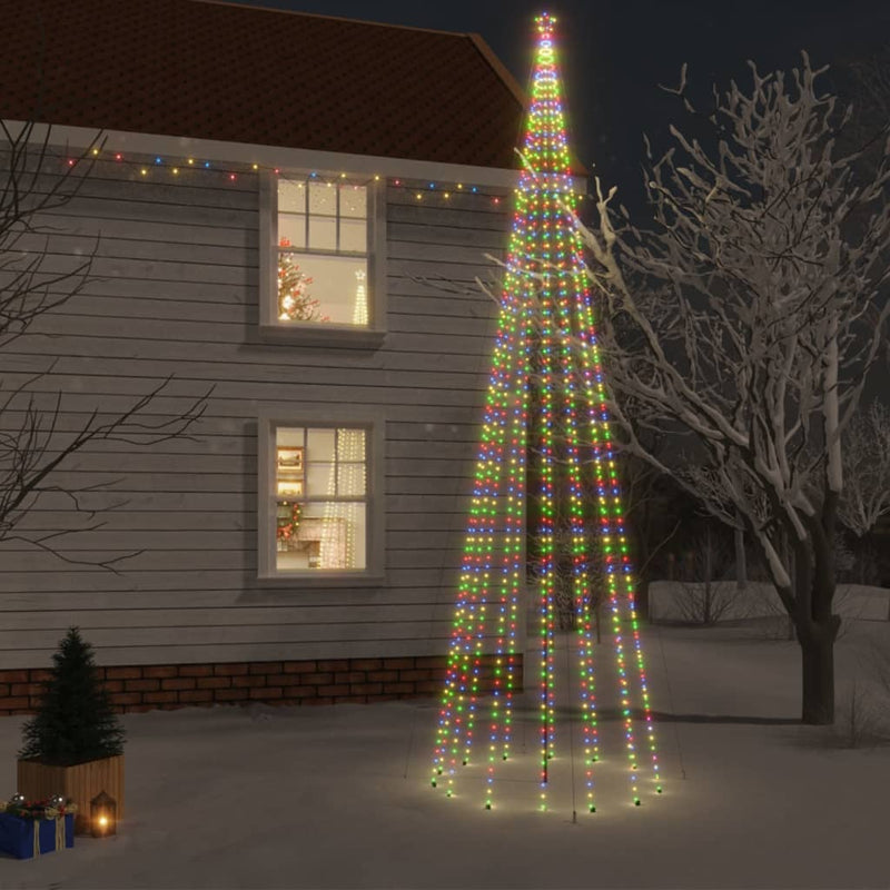 Kerstboom Met Grondpin 310 Led's Meerkleurig 300 Cm Multikleur