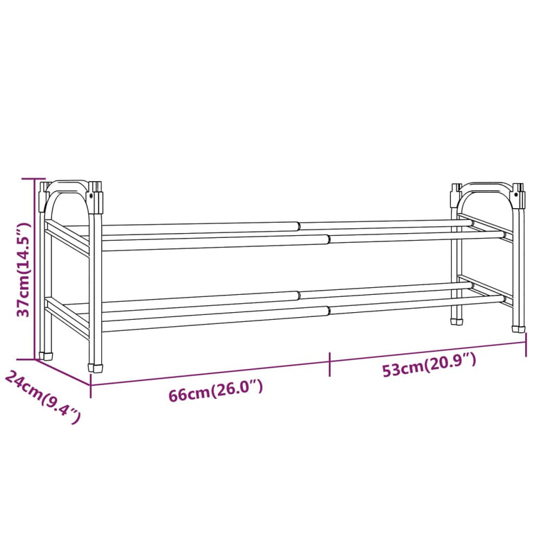 Schoenenrek Met 2 Schappen Verlengbaar 119X24X37 Cm