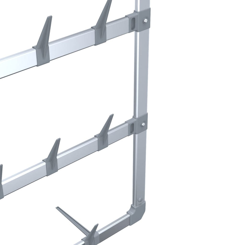Schoenenrek Hangend 66X13X139 Cm Zilverkleurig Rood
