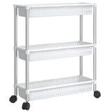 Opbergtrolley 3 Laags Aluminium Zilverkleurig En Wit