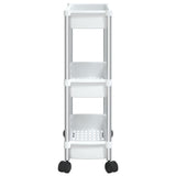 Opbergtrolley 3 Laags Aluminium Zilverkleurig En Wit