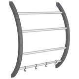 Handdoekenrek Met Haken Aluminium Zilverkleurig