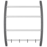 Handdoekenrek Met Haken Aluminium Zilverkleurig
