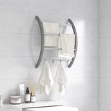 Handdoekenrek Met Haken Aluminium Zilverkleurig